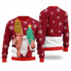 Santa With Bad Girl Naughty Ugly Christmas Sweater Cardinal Red