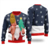 Santa With Bad Girl Naughty Ugly Christmas Sweater Navy