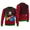 Santa With Girl Ugly Christmas Sweater Cardinal Red