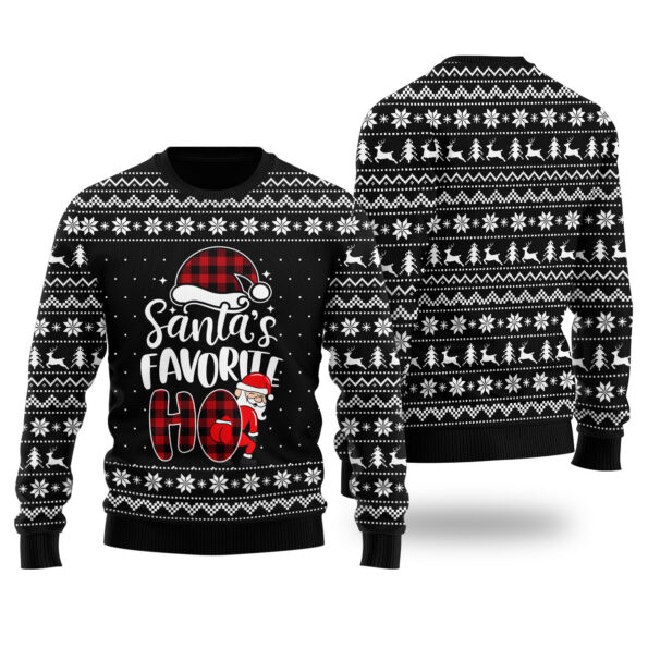 Santas Favorite HO Christmas Sweater Black