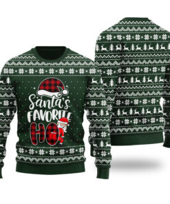 Santas Favorite HO Ugly Sweater Forest Green
