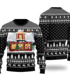 Santas Twerkshop Christmas Sweater Black
