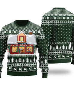 Santas Twerkshop Ugly Sweater Forest Green