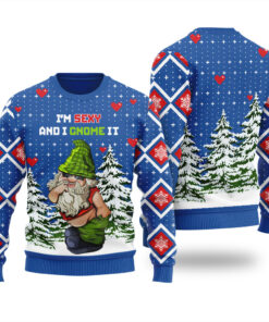 Sexy Gnome Ugly Christmas Sweater Royal