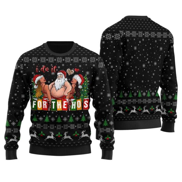Sexy Santa Do It For The Hos Christmas Sweater Black