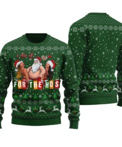 Sexy Santa Do It For The Hos Ugly Sweater Forest Green