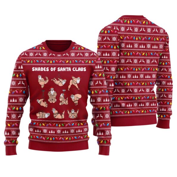 Sexy Shades Of Santa Christmas Sweater Cardinal Red