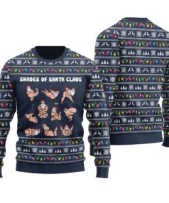 Sexy Shades Of Santa Ugly Christmas Sweater Navy