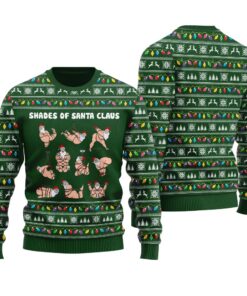 Sexy Shades Of Santa Ugly Sweater Forest Green