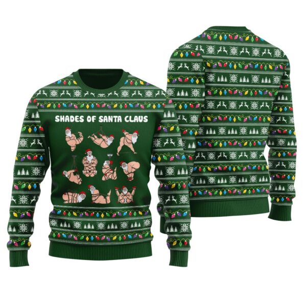 Sexy Shades Of Santa Ugly Sweater Forest Green