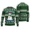 The Vegans Ate My Nose Snowman Ugly Christmas Sweater Forest Green