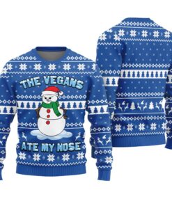 The Vegans Ate Snowman Nose Ugly Christmas Sweater Royal