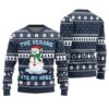 The Vegans Eat My Nose Snowman Ugly Christmas Sweater Navy