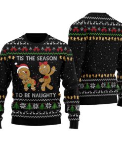 Tis The Season To be Naughty Ugly Christmas Sweater Black