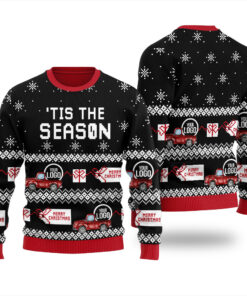 Custom Logo Ugly Christmas Sweater Black