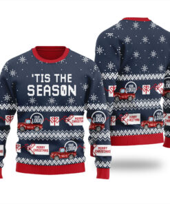Custom Logo Ugly Christmas Sweater Navy