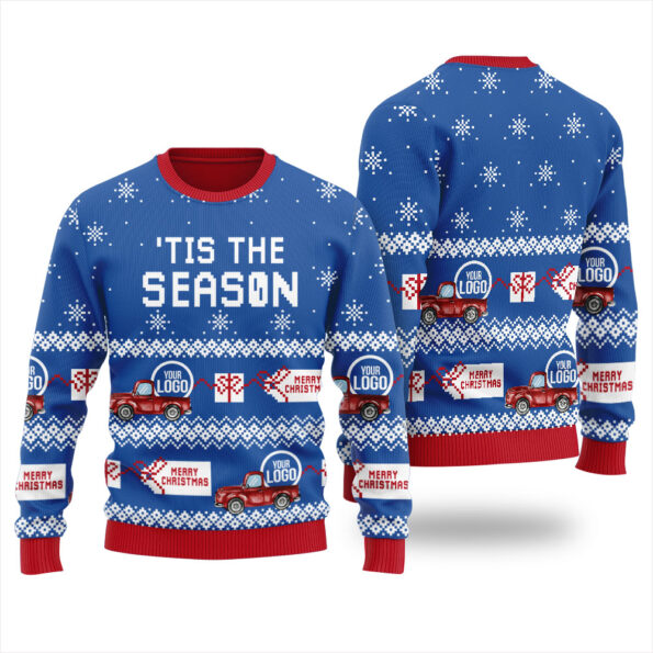 Personalized Logo Ugly Sweater Royal