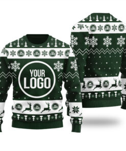 Personalized Logo Ugly Sweater Forest Green